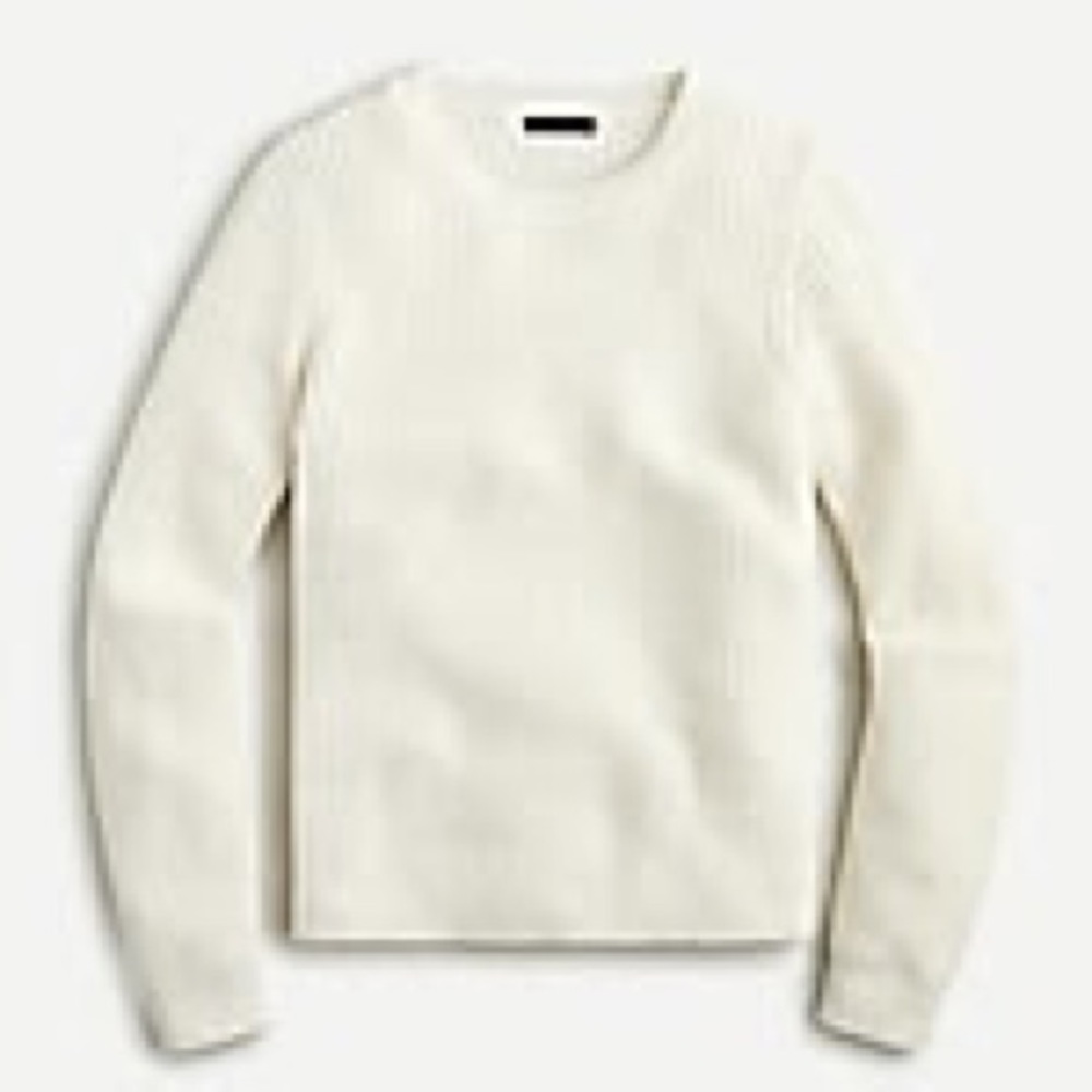 JCrew Fisherman Crewneck Sweater in Cotton-Cashmere